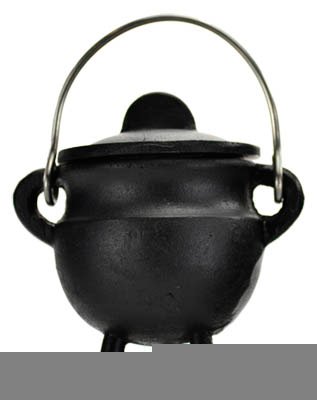 (image for) Plain cast iron cauldron w/ lid 2 3/4"