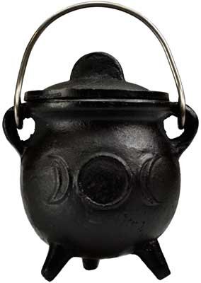 (image for) 3" Triple Moon cauldron w/ lid