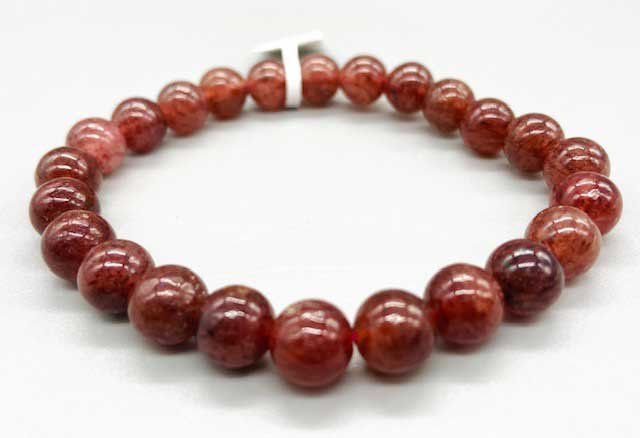 (image for) 8mm Quartz, Strawberry bracelet - Click Image to Close