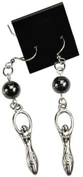 (image for) Hematite Goddess earrings