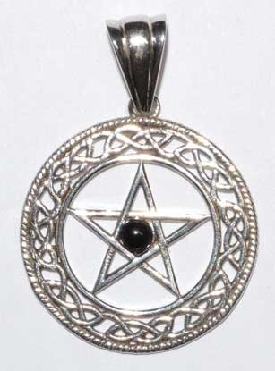 (image for) Pentacle black obsidian pendant - Click Image to Close