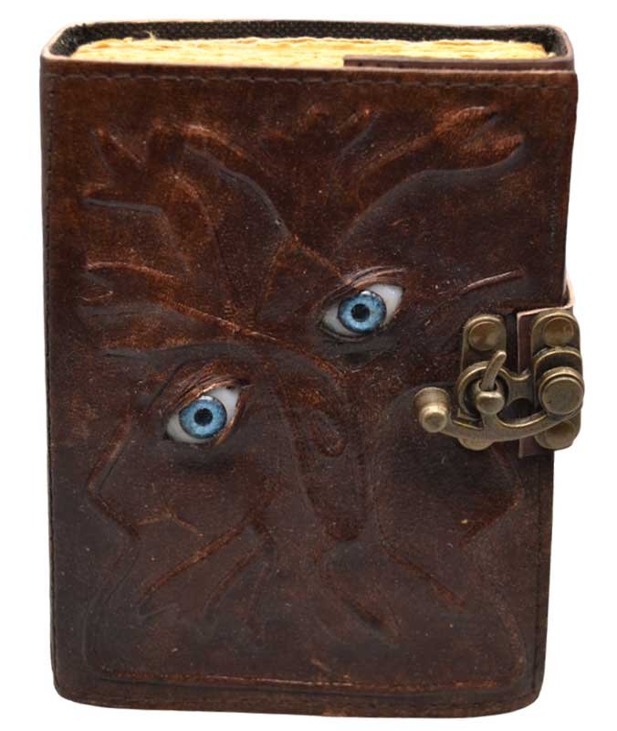 Two Eyes aged looking paper leather w/ latch (image for) Two Eyes aged looking paper leather w/ latch