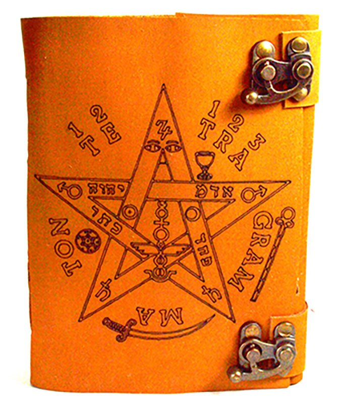 (image for) Tetragrammaton aged looking paper leather w/ latch - Click Image to Close