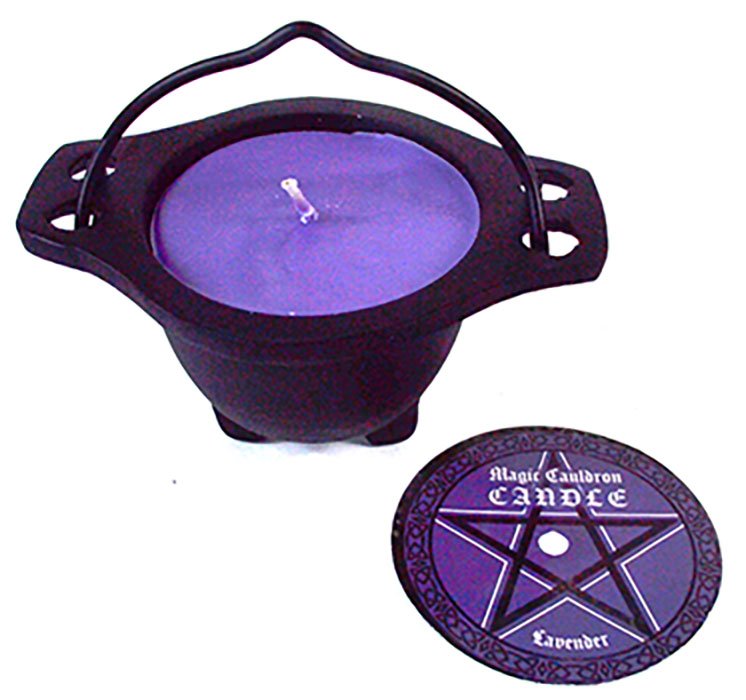 (image for) Lavender candle in cauldron - Click Image to Close