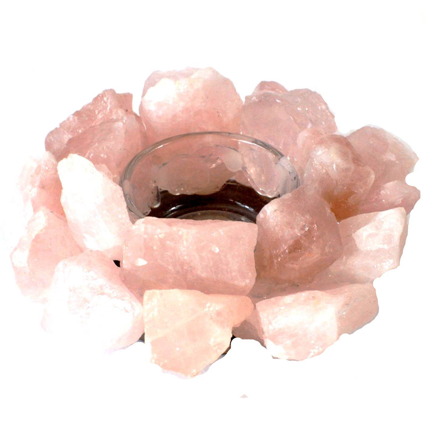 (image for) 4 1/2" Rose Quartz tealight holder