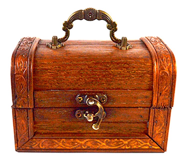 (image for) 4" x 5 1/2" x 3 3/4" antique wood box - Click Image to Close