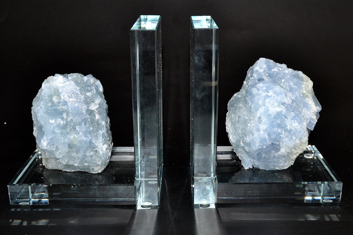 (image for) (set of 2) Blue Calcite book ends