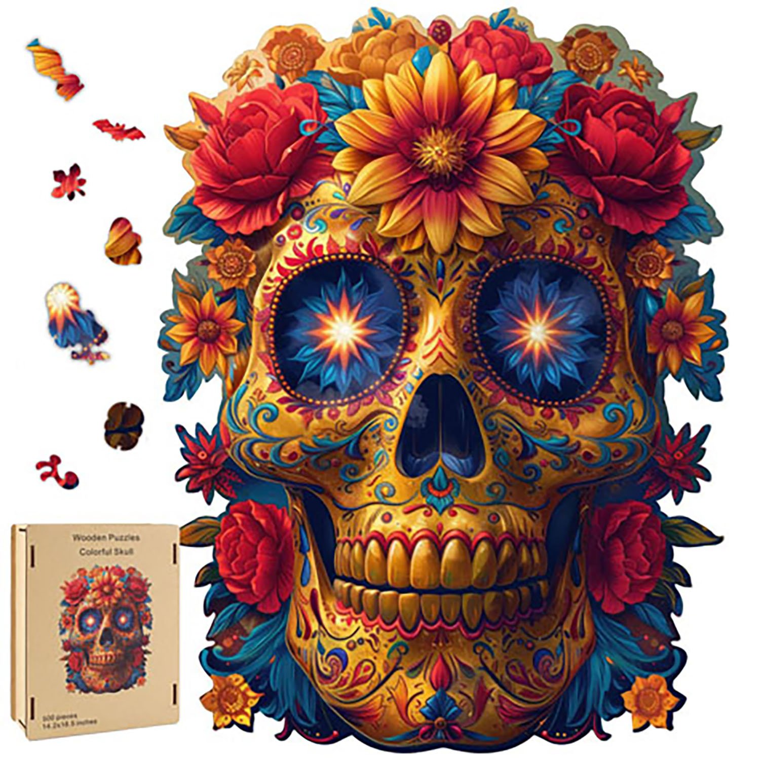 Skull & Roses wood puzzle (image for) Skull & Roses wood puzzle