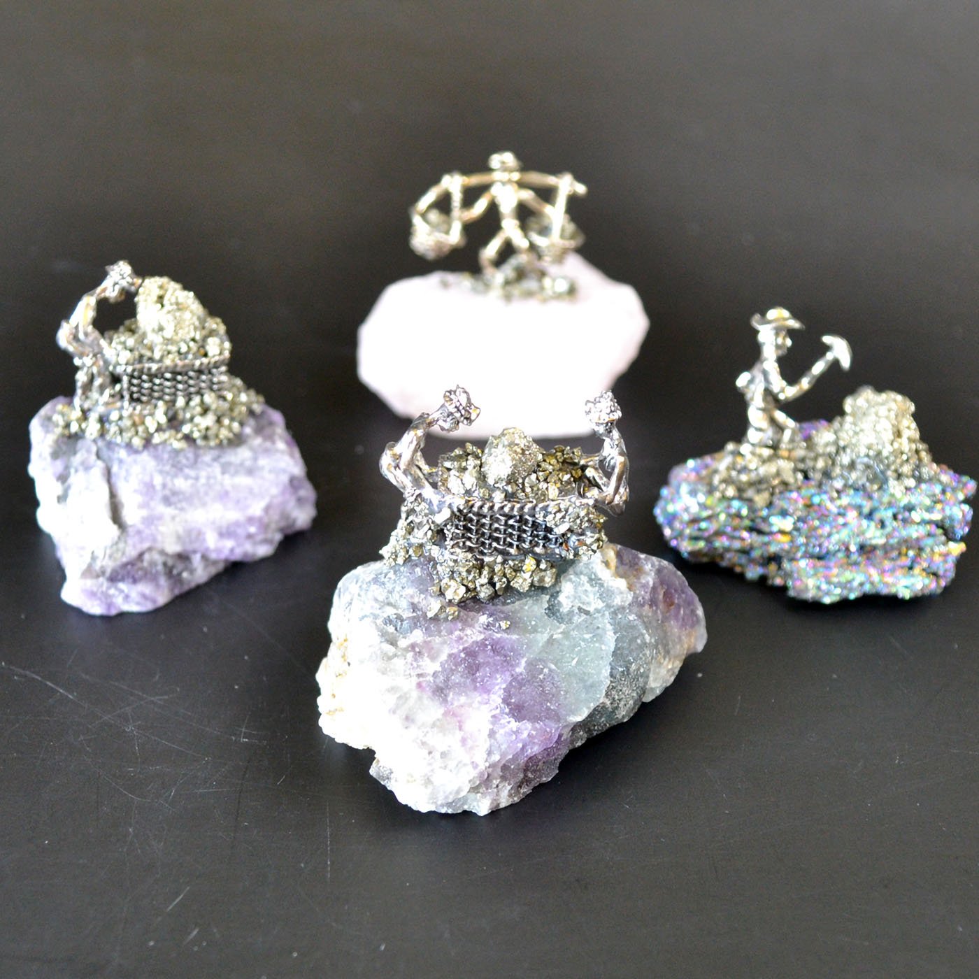 (set of 4) Miner on Mixed stones (image for) (set of 4) Miner on Mixed stones