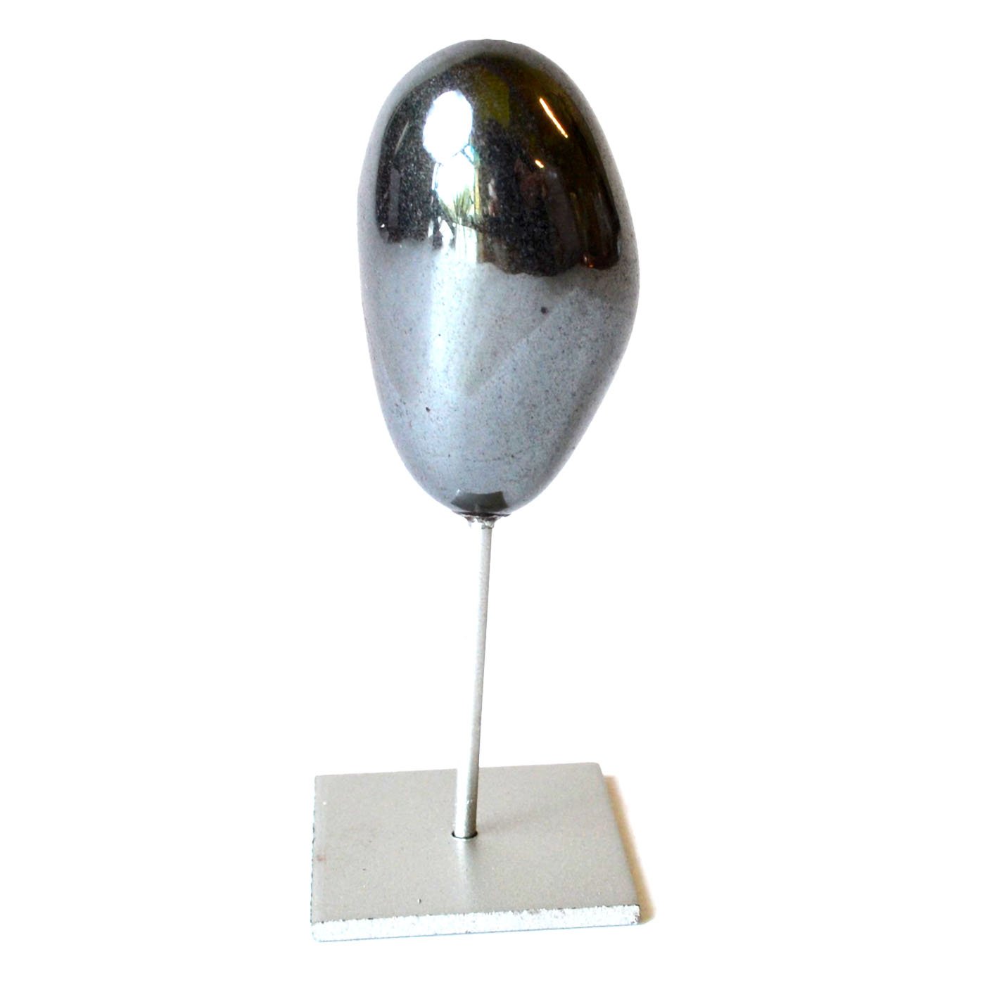 Hematite on silver stand (image for) Hematite on silver stand