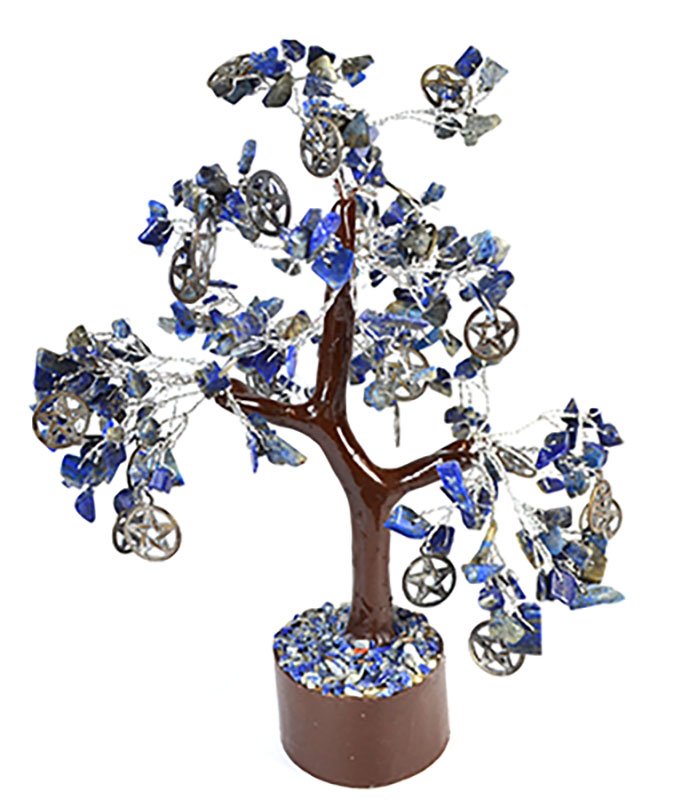 (image for) Lapis W pentacles gemstone tree (300 beads)