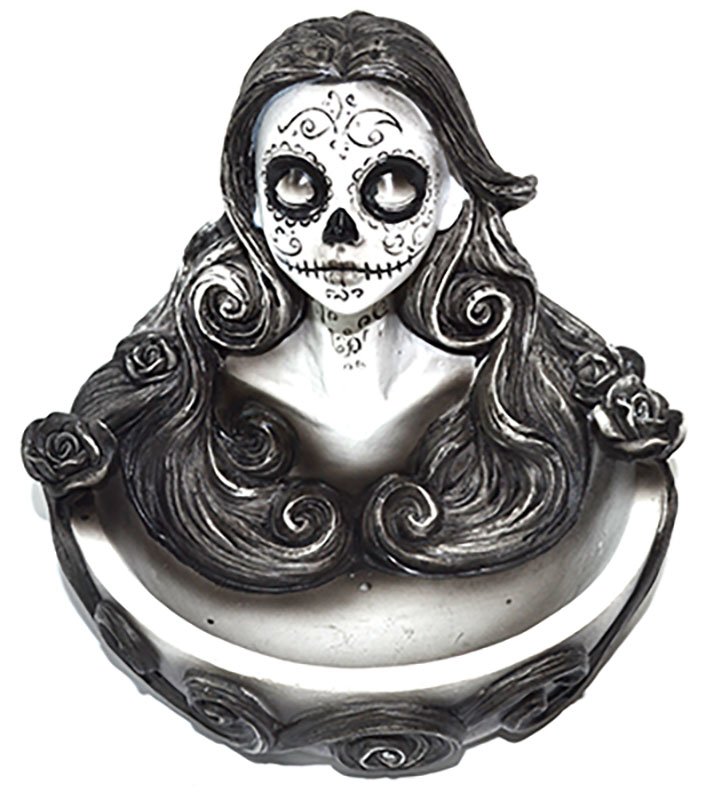 4 1/2" Day of the Dead incense holder (image for) 4 1/2" Day of the Dead incense holder