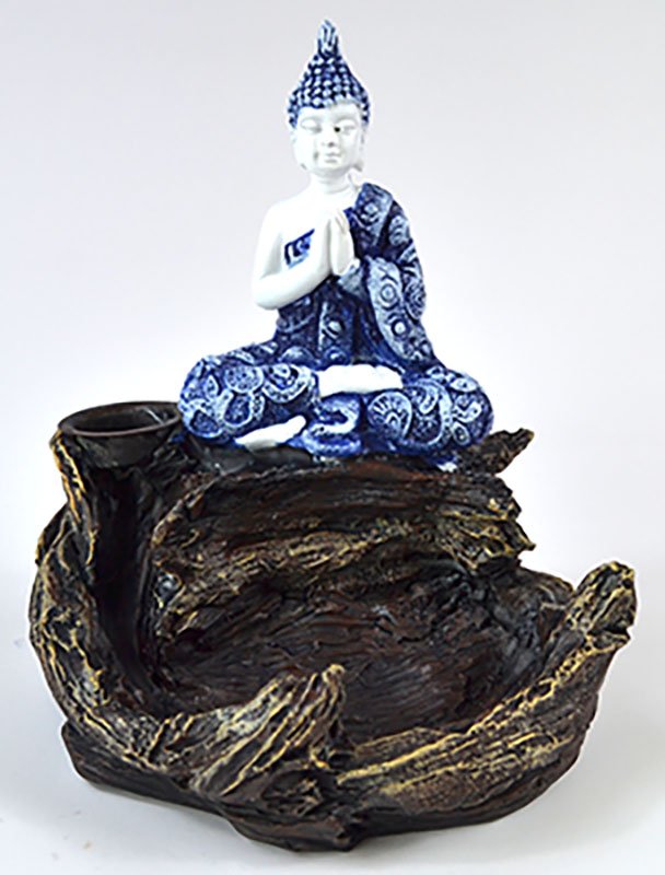 (image for) 4 1/16" Blue Buddha backflow incense burner - Click Image to Close