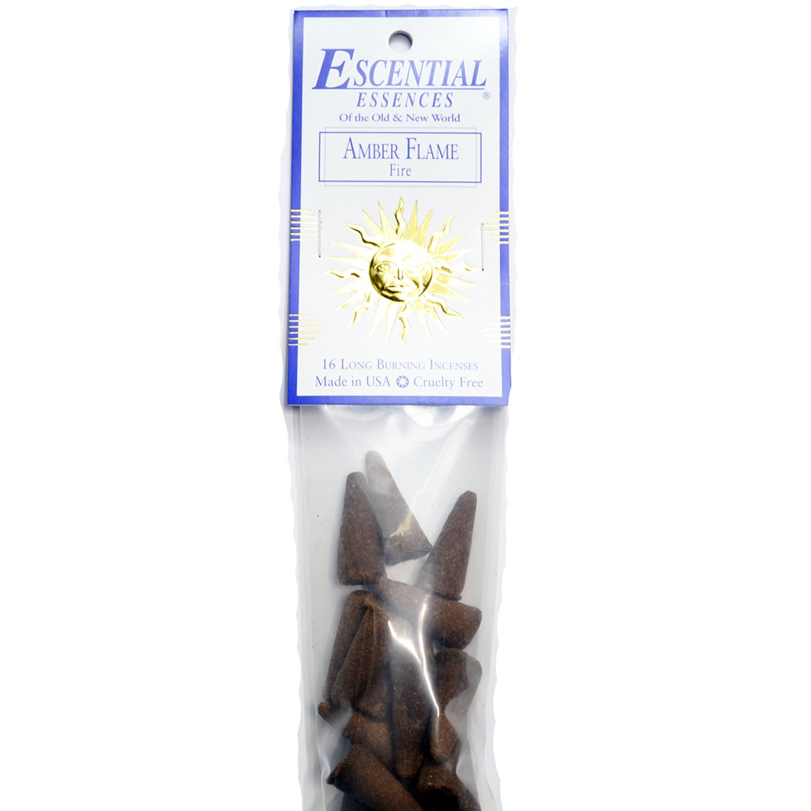 (image for) 16/pk Amber Flame escential essences incense cones