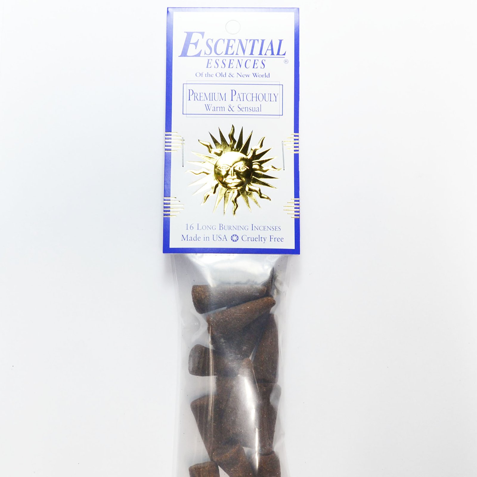 (image for) 16/pk Premium Patchouly escential essences incense cones