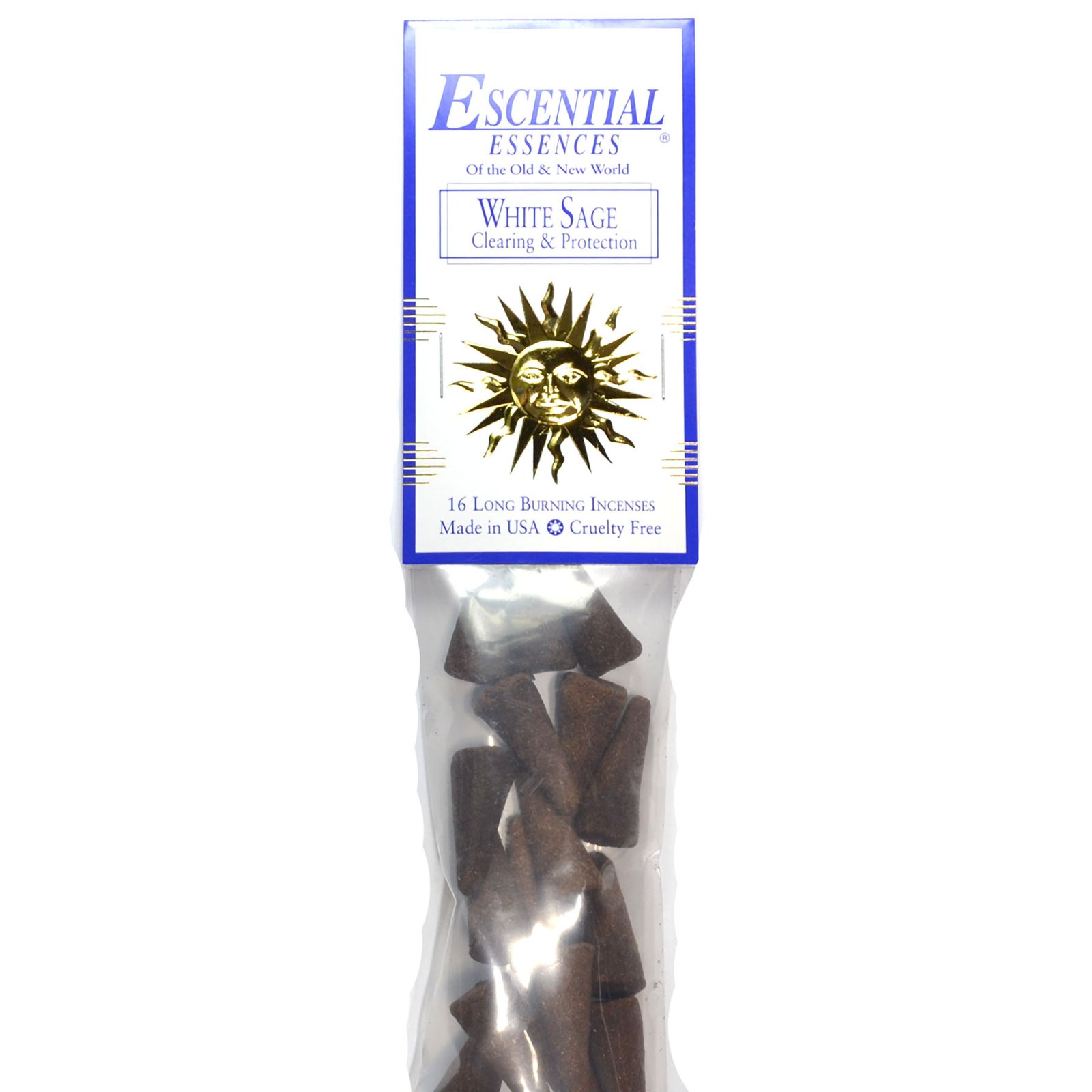 (image for) 16/pk White Sage escential essences incense cones