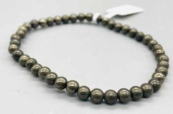 (image for) 4mm Pyrite bracelet - Click Image to Close