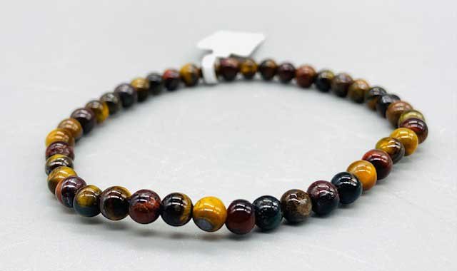 (image for) 4mm Tiger Eye Tri Color bracelet - Click Image to Close