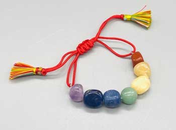 (image for) 7 Chakra w tassel Nugget adjustable bracelet