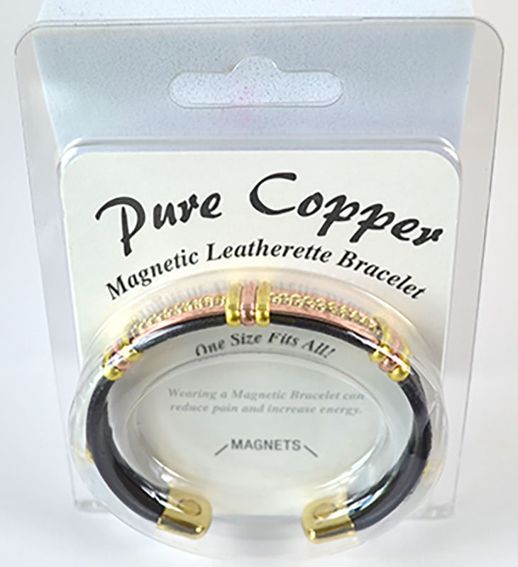 (image for) Magnetic Leatherette Copper bracelet (various styles) - Click Image to Close