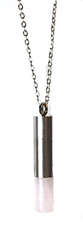 Rose Quartz chamber W/ chain (image for) Rose Quartz chamber W/ chain