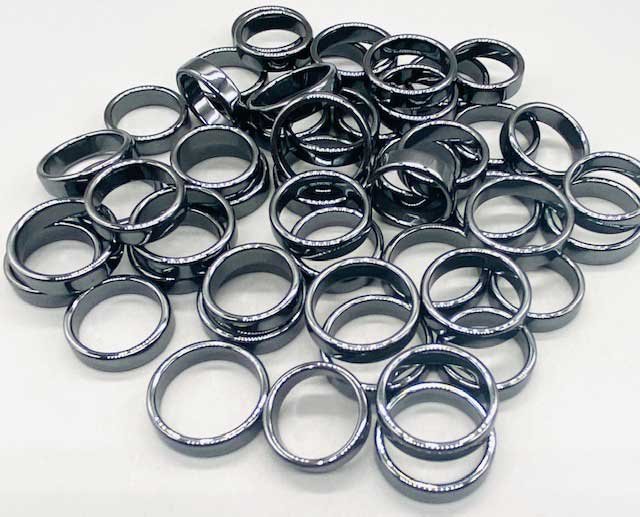 (image for) (set of 50) Flat Hematite rings - Click Image to Close