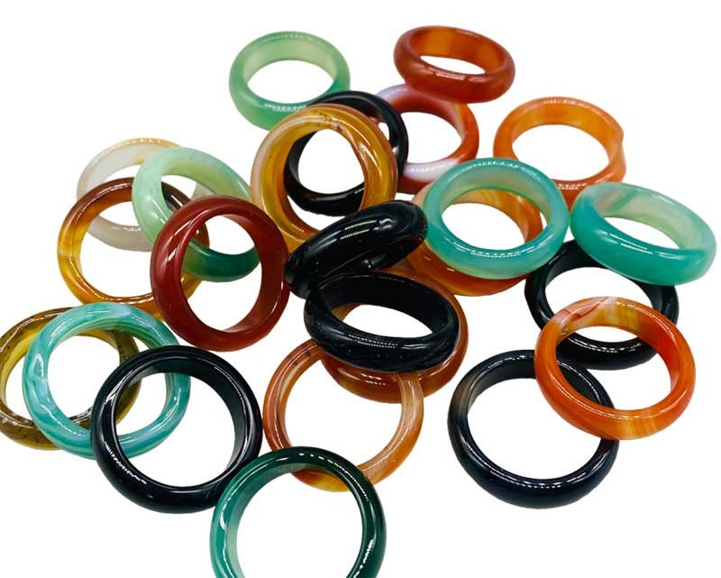 (image for) (set of 25) Agate, Banded rings - Click Image to Close